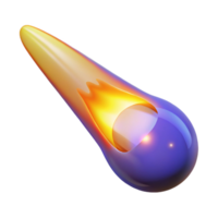 3D Render of a Burning Meteoroid png