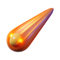 Fiery Comet 3D Render Glowing Trail Space Object Illustration png