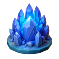 Luminous Blue Crystal Cluster A 3D Render of Sparkling Gems png