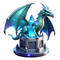 3D Render Fantasy Dragon with Crystal png