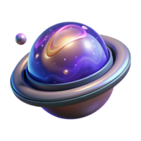 3D Render of a Futuristic Planet with Galaxy Inside and Rings A Stunning Abstract Space Background Image png