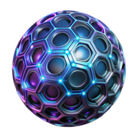 3D Render Abstract Sphere Hexagon Network png