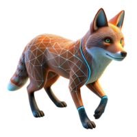 3D Render of a Wireframe Fox png
