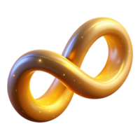 Golden Infinity Loop 3D Render Abstract Background Image png