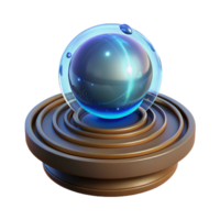 Enigmatic 3D Render of a Glowing Orb on a Circular Pedestal Abstract Background Image png