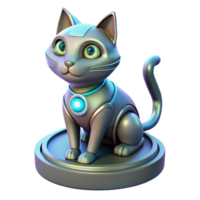 3D Render of a Robotic Cat png