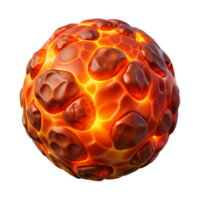 Glowing Lava 3D Sphere Abstract Background png