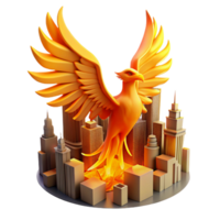 Phoenix Rising A City's Rebirth from the Ashes png