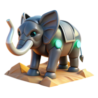 Robotic Elephant in Desert Setting 3D Render png