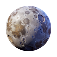 3D Render of Cratered Moon Surface png