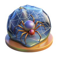 3D Render of Spider in Web png