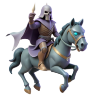 3D Illustration of Skeleton Knight on Horseback png