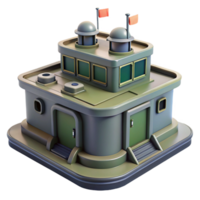 Futuristic Control Center 3D Model of a Modern Building png
