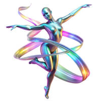 Iridescent 3D Render of a Dancer png