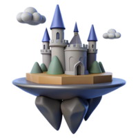 Floating Castle 3D Render png