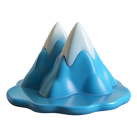 Cartoon Snowy Mountains 3D Render png