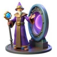 Wizard 3D Render Fantasy Game Asset png
