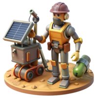 3D Render of a Solar Powered Robot png