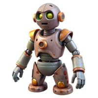 Rusty Robot 3D Render png