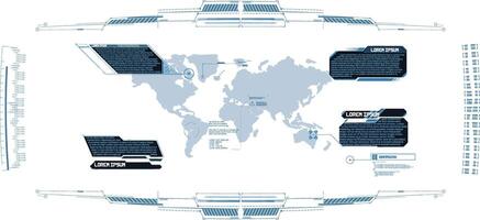 Interactive digital map with informative overlays in a modern design showing geographic locations. vector