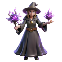 Young Witch 3D Render png