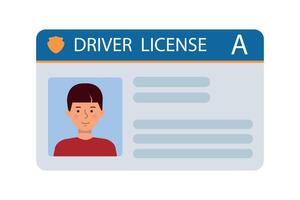 The car driver's ID card with a photo. Plastic identification card. illustration of the identity document of the driver of the vehicle. A business card showing the business concept. vector