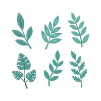 A set of greenery highlighted on a white background. A set of herbs is ideal for design, decoration and creative projects, floristry, Easter. vector