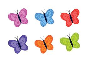 illustration with butterflies for the design of fabrics, notebooks, prints for children is clothing.A set of butterfly icons.Hand drawn drawings and elements of modern art in the form of insects. illustration vector