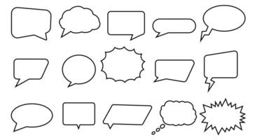 Collection of speech bubble icons with various shapes. illustration vector