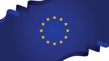 Minimalist EU Flag Banner with a Clean and Modern Look vector