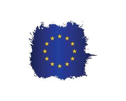 Dynamic brush stroke of the EU flag, perfect for creative branding and digital media vector