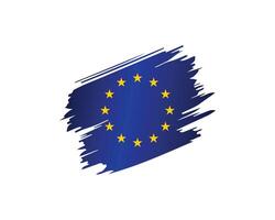 Distressed brush stroke effect of the EU flag, great for banners and editorial use vector