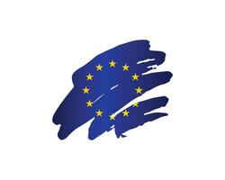 the european union flag is painted on a white background vector