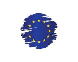 European Union flag with a bold brush stroke effect, perfect for creative and professional designs vector