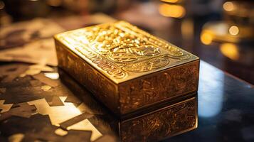 luxurious gold brick photo