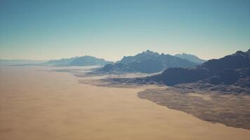 Aerial View of Desert With Mountains video