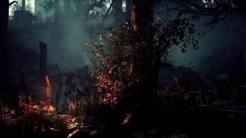Dark Forest With Trees and Bushes video