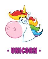 Smiling Magic Unicorn Head Cartoon Mascot Character vector