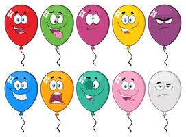 Set of Colorful Balloons Expressing Emotions vector