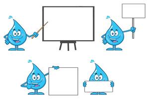 Water Drop Characters with Blank Signs vector