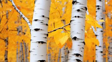 autumn white birch background photo