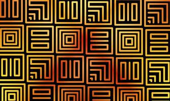 Ethnic geometric and ethnic oriental pixel pattern design. shiny gold motifs square ethnic pattern. artistic pattern. vector