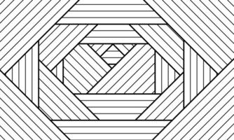 Retro black and white geometric pattern background, abstract triangle and square lines art. vector
