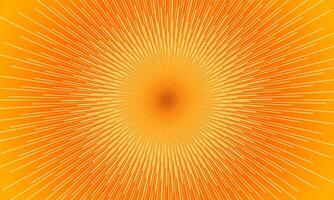 Abstract star or sun. Explosion effect. Fast motion effect. stripes lines burst orange light. vector