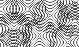 Retro black and white geometric pattern background, abstract circle lines art. round circular lines pattern. vector