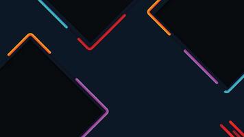 Abstract Neon Framed Shapes on Dark Background vector