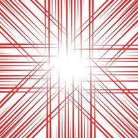 Abstract red radial lines square background vector