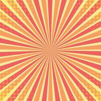 Abstract radial lines square retro background vector