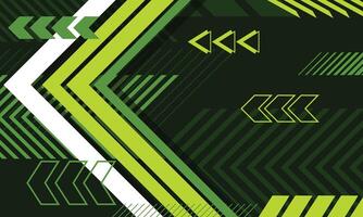 Abstract green geometric arrow lines modern background vector