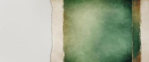 Abstract green background with vintage texture and grunge border in elegant website or paper design. photo